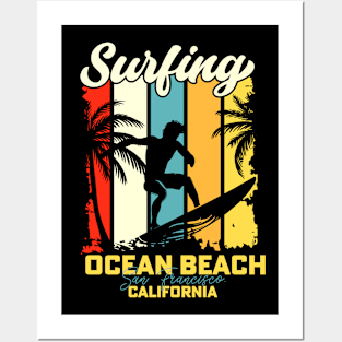 Surfing | Ocean Beach, San Francisco, California Posters and Art